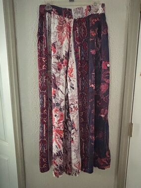 Free People Festive Vibrant Peloza Pants with partial elastic waistband SZ Small